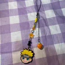 Pingente de Celular Phone Charm Pendurado Pingente Naruto Aesthetic laranja amarelo anime