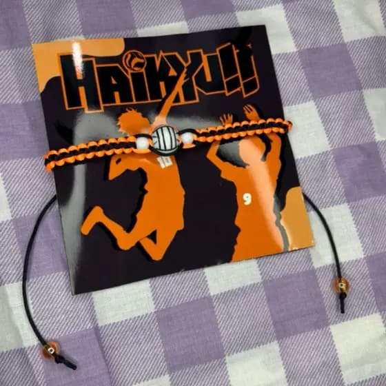 Pulseira de Macramê Anime Haikyuu dois Lados - Bola de Vôlei