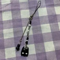 Pingente de Celular Phone Charm Pendurado do Batman Preto e Branco | HEROIS DA DC