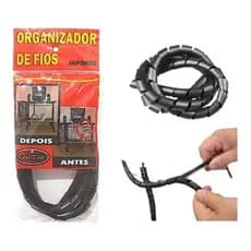 Organizador de Fios Japonês 1m x 10mm Preto