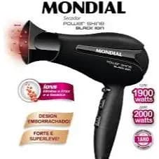 Secador de Cabelo Mondial Power Shine Black SC-13 1.900W 127V