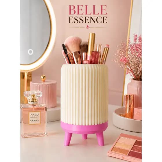 Belle Essence™ | Organizador de Maquiagem Porta Pincéis e Cosméticos Decorativo Premium