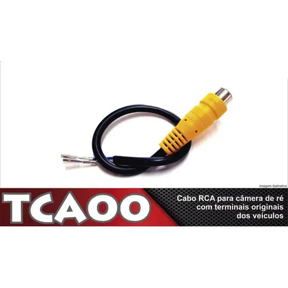 CABO RCA PARA CAMERA DE RE ORIGINAL COM TERMINAIS FEMEA TROMOT (HB20 e Chevrolet ONIX)
