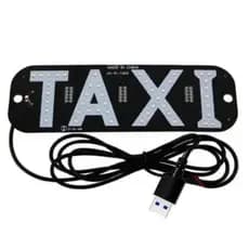 Placa Em Led Com Escrita Taxi (Led Vermelho) Com Tomada Usb E Ventosa Para Vidro