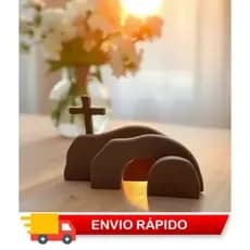 Conjunto de decoração de Páscoa com cruz e a tumba vazia
