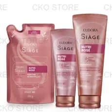 EUDORA KIT Siàge Nutri Rosé: Shampoo 250ml + Refil Máscara Capilar 250g + Condicionador 200ml