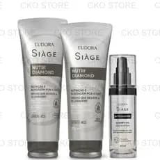 EUDORA KIT Siàge Nutri Diamond: Shampoo 250ml + Condicionador 200ml + Óleo Nutritivo 60ml