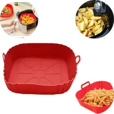 Cesto Silicone Fritadeira Air Fryer Microondas Reutilizável