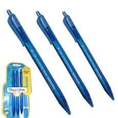 Caneta paper mate retratil kilométrica 1.0 kit c/3 unidades
