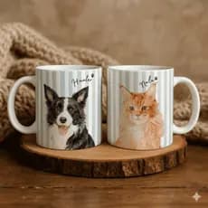 Caneca Personalizada Pet Art 325ml Transforme a Foto do seu Pet em Arte - Presente Exclusivo