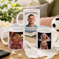 Caneca Personalizada 325ml Haaland Meme Engraçado Futebol Copa
