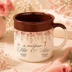 Caneca Vintage Personalizada 380ml - Presente para Mães, Pais, Avós e Avôs - Floral Delicada