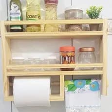 Porta Tempero de Parede, Com Suporte Rolo Papel Toalha, Organizador, Porta Condimentos