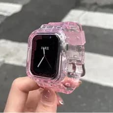 Esportes Banda clara + caso para Apple Watch 46MM 10 9 8 7 6 SE 5 4 3 2 TPU pulseira fita de relógio 40 44 42MM 41MM 45
