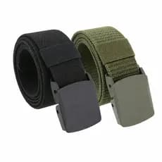 Kit 2 Cintos Elástico Tático Militar Antialérgico Airsoft Fivela Polímero Engate Rápido Nylon Resistente