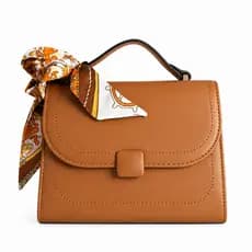 Bolsa Feminina Com Alça Removível Transversal Couro Pu Com Lenço Elegante Moda Estilo Para Mulheres