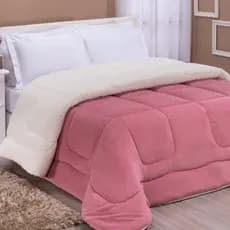 Coberdrom Queen LUXO Glamour Dupla Face Para Cama Casal Queen Com Sherpa Pele de Carneiro - Camar Casa