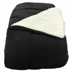 Coberdrom LUXO Alaska Dupla Face 2,20x2,40 Para Cama Casal e Queen Com Sherpa Pele de Carneiro Preto Camar