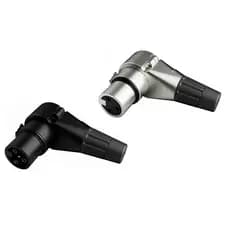 Conector Xlr Femea Em L 90 Graus Profissional Preto / Prata