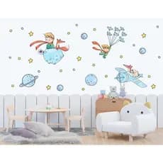 Adesivo de Parede Pequeno Príncipe Aquarelado Papel de Parede Auto Colante Decalque Infantil