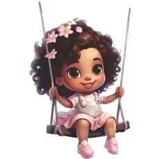 Adesivo Menina no Balanço Menina boneca Menino Trator Bailarina