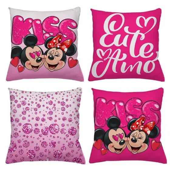 Kit 4 Capas Decorativas Personalizadas Minnie e  Outros Personagens Decorativas Fofinhas