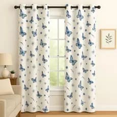 Cortina Quarto Sala Decoração Casa Luxo 2,00 x 2,50 cm Borboleta Algodão 100%