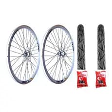 Par De Aro 26 Vmaxx V-Brake Raio Grosso Bike + 2 Pneus Praieiro + 2 Câmaras