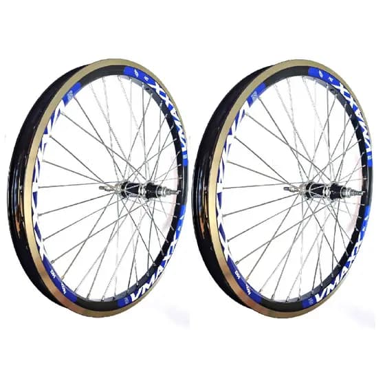 Par De Aro 26" Vmaxx V-brake 36 Furos, Cubo Rolamento Completa C/ Raio Preto Fino