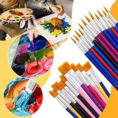 Kit 24 Pincéis Para Pintura Artesanato Artes Pintura de Rosto Guache Ponta Fina Redonda E Chato