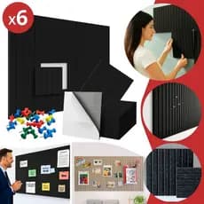 Kit 6 Placas Painel Quadro Aviso De Parede Decorativo Adesivo 90x60 Cortiça Foto Mural + Alfinetes