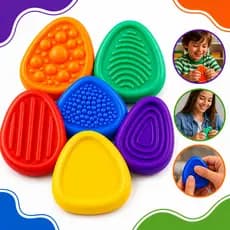 Kit 6 Pedras Sensoriais Antiestresse Fidgets Toys Folding Brinquedo Tátil Relaxante Ansiedade