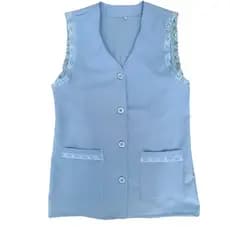 Avental bata professor Azul Claro com renda azul