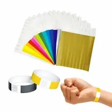 100 Pulseiras De Identificação Tyvek Lisa Várias Cores Para Festa Eventos Baladas e Casamentos