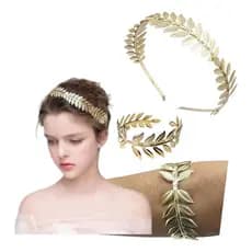 Kit Tiara E Pulseira Deusa Grega Noiva Afrodite Coroa