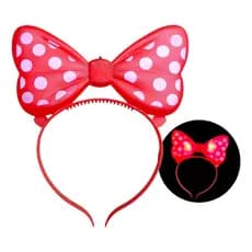 Tiara Da Minnie Mouse Com Led Fantasia Aniversario C/ Luzes