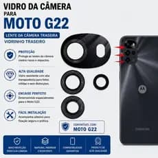 Vidro Da Câmera Para Moto G22 Lente Traseira Vidrinho Camera Traseira Moto G22 Com Adesivo Premium