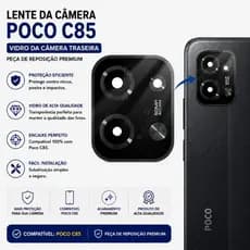 Lente Vidro Câmera Traseira Para Poco C85 Vidrinho Camera Lente Reposição Premium