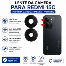 Lente Da Câmera Para Redmi 15c Vidro da Câmera Traseiro vidrinho