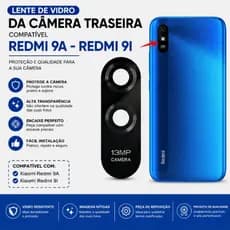 Lente Vidro Camera Traseira Redmi 9A Redmi 9i Vidrinho Câmera Xiaomi Reposição Premium