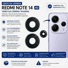 Lente Câmera Redmi Note 14 4G Vidro Traseiro Reposição