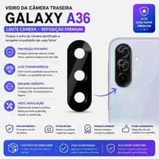 Vidro Da Câmera Traseira Galaxy A36 Lente Camera Reposição Premium