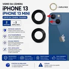 Vidro da Camera Para iPhone 13 / iPhone 13 Mini Lente da Câmera 2 unidade Traseira Vidrinho Traseiro