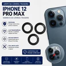 Lente Da Câmera Traseira para Iphone 12 Pro Max - Vidrinho Iphone 12 Pro max