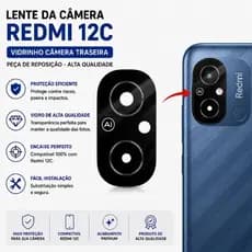 Lente da Câmera Redmi 12C – Vidrinho Câmera Traseira Peça de Reposição Premium