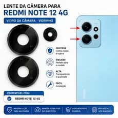Lente Da Câmera Para Xiaomi Redmi Note 12 4G - Vidro da Câmara Note 12 4g vidrinho