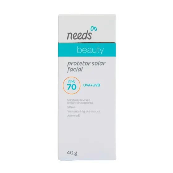 Protetor Solar Facial Needs Beauty Oil Free FPS 70 - 40g