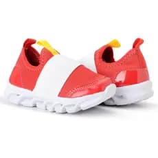 Tênis Sonic Infantil Vermelho Branco Led Calce Fácil Luzinha Colorida Envio Imediato