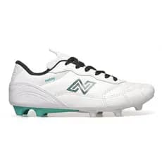 Chuteira Campo Couro Legítimo Masculina Trava PVC Futebol Gramado Netsy Branco Preto Vermelho