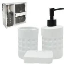 JOGO PARA BANHEIRO DE PORCELANA PEQUIM COM 3 PECAS